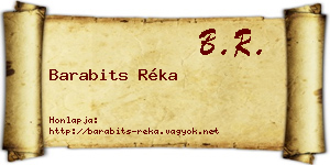 Barabits Réka névjegykártya
